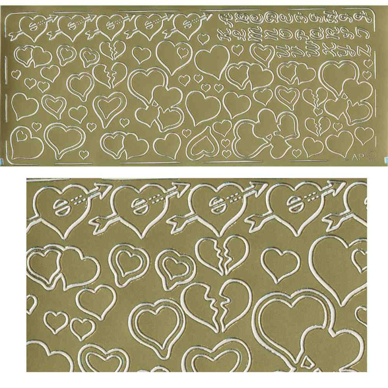 pu033g Sticker Herzen13 gold
