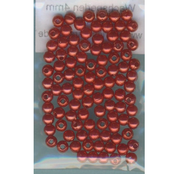 1031029 Wachsperlen 4mm rot 100 Stück in Packung