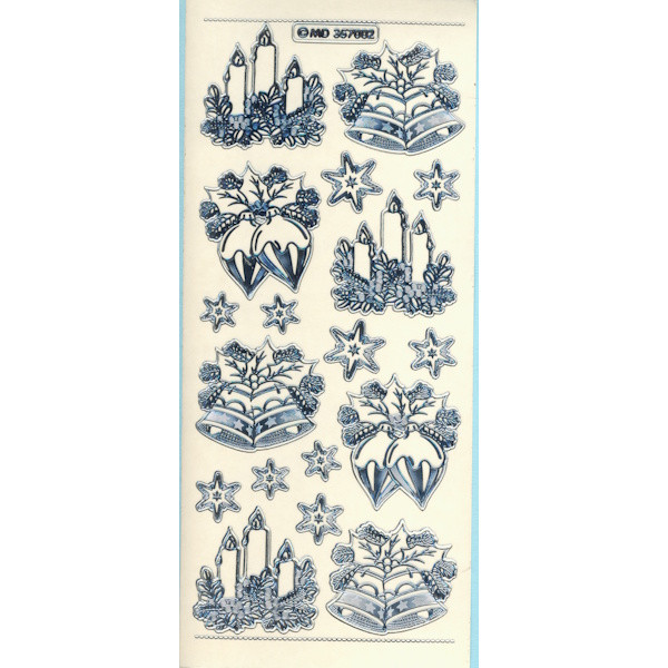 kv357002s Sticker Weihnachtsglanz silber transparent