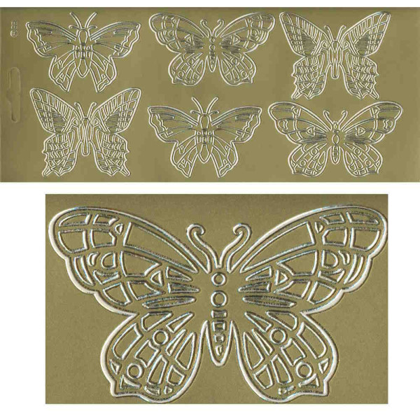 cl69g Sticker Schmetterling 2 gold
