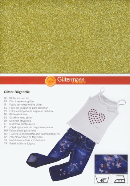 7902574 Glitter Bügelfolie gold A4