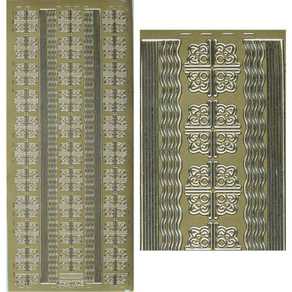 pu405g Sticker Ecken und Linien 5 gold