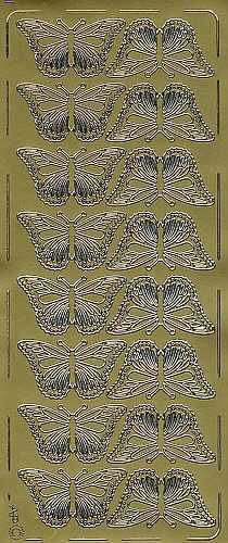 pu061g Sticker Schmetterling 5 gold