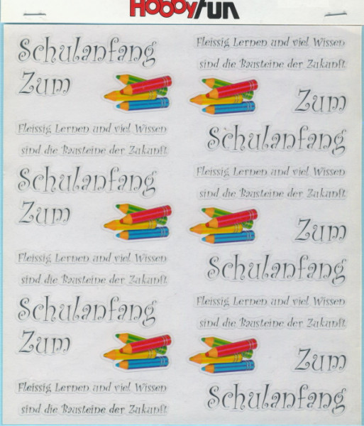 3452403 Hobby Design Sticker Zum Schulanfang
