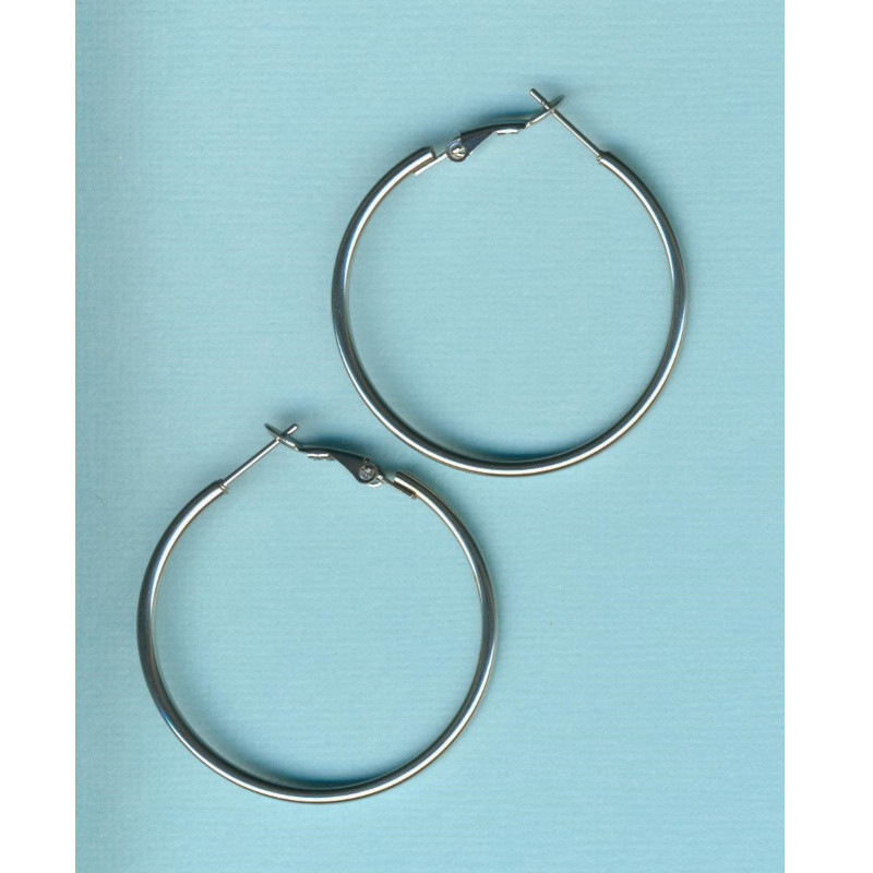 451032 Creolen aus Edelstahl 40mm silber 1 Paar