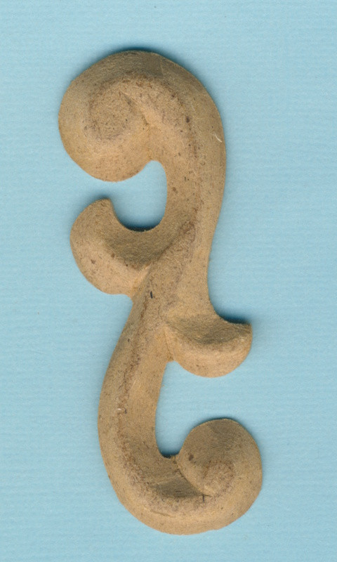 077820051 Holz Dekor Ornament geschwungen links 6,8x2,6cm