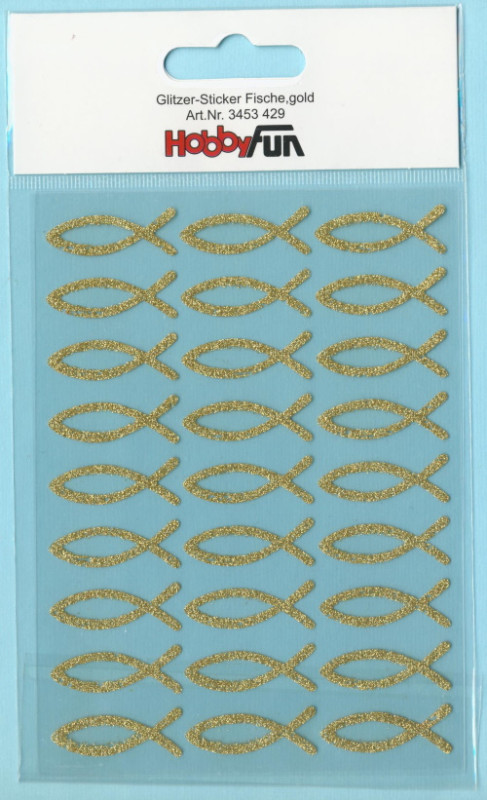 3453429 Glitzer Sticker Fische gold