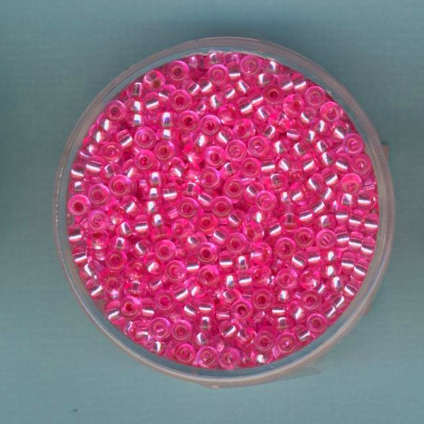 1022332_Rocailles-2,6mm-rosa-Silbereinzug-17g