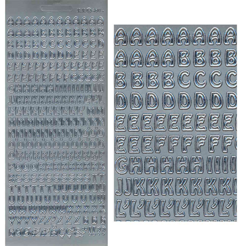 3460258 Sticker Buchstaben 8mm silber