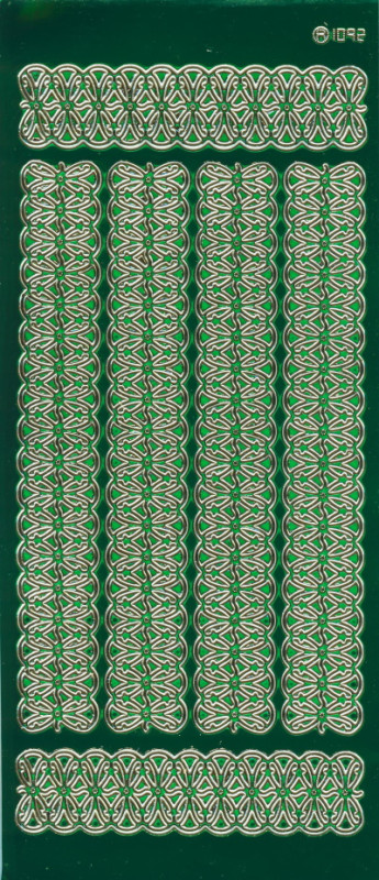 cl1092gr Sticker Ornamentborte 10 grün gold