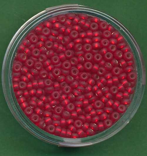 95554_Rocailles-2,6mm-Silbereinzug-rot-matt-17g