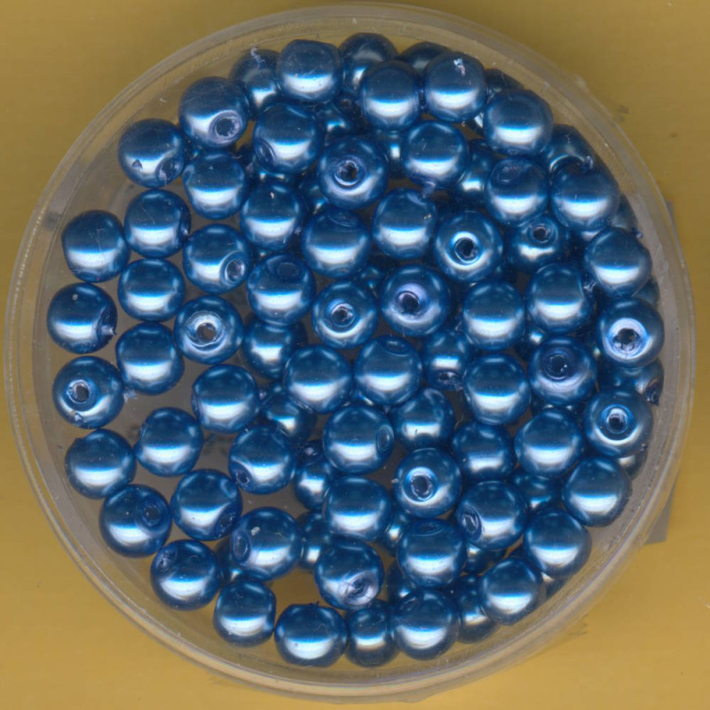 0760-04244 Glaswachsperlen 4mm blau 100 Stück