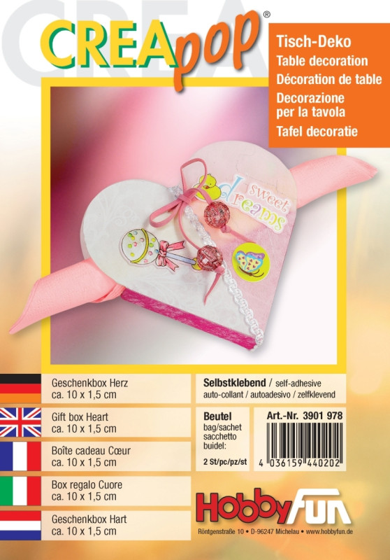 3901978 Creapop Geschenkbox Herz 10x1,5cm