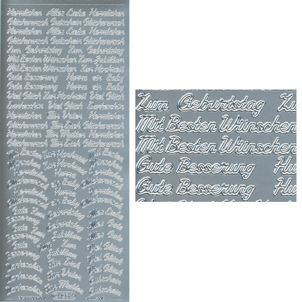 ls0223s Sticker gute Wünsche silber