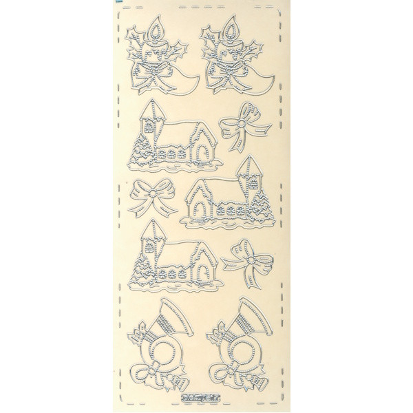 pu517s Sticker Weihnachtsstimmung 4 silber transparent