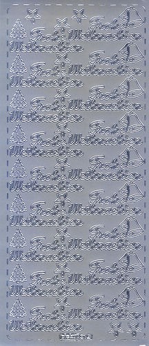 pu312s Sticker Frohe Weihnachten 11 silber