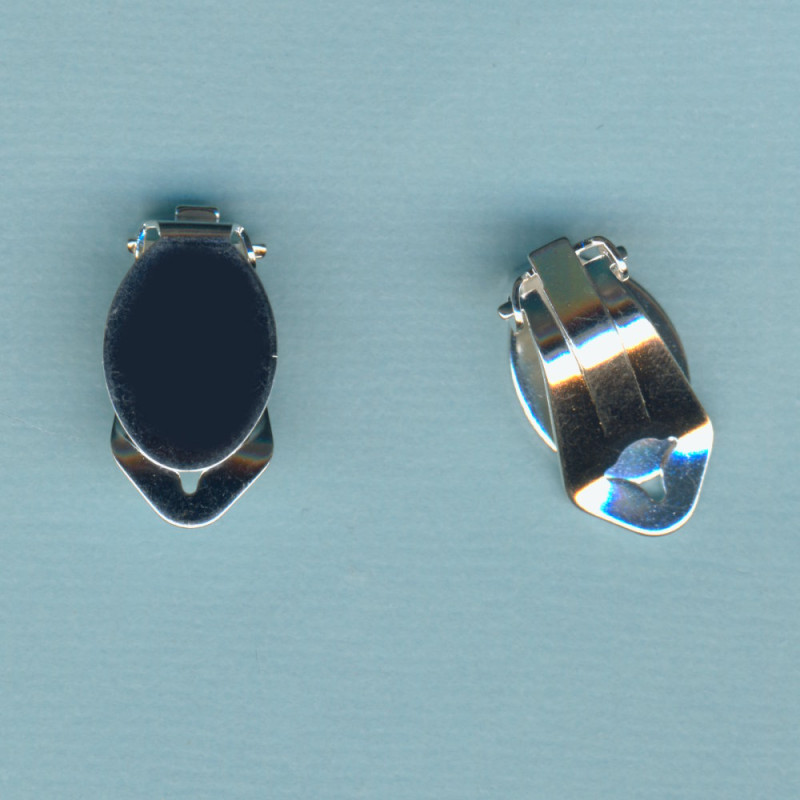 k1976792 Ohrclip mit 14x10mm Platte silber 2 Stück