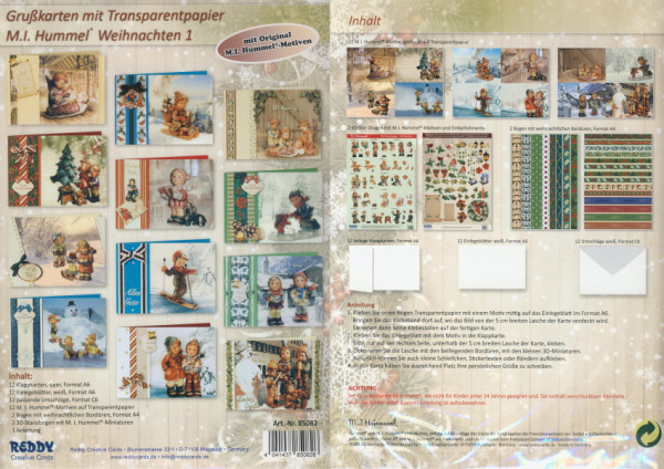 85082 Grußkarten mit Transparentpapier M.I. Hummel Weihnachten 1