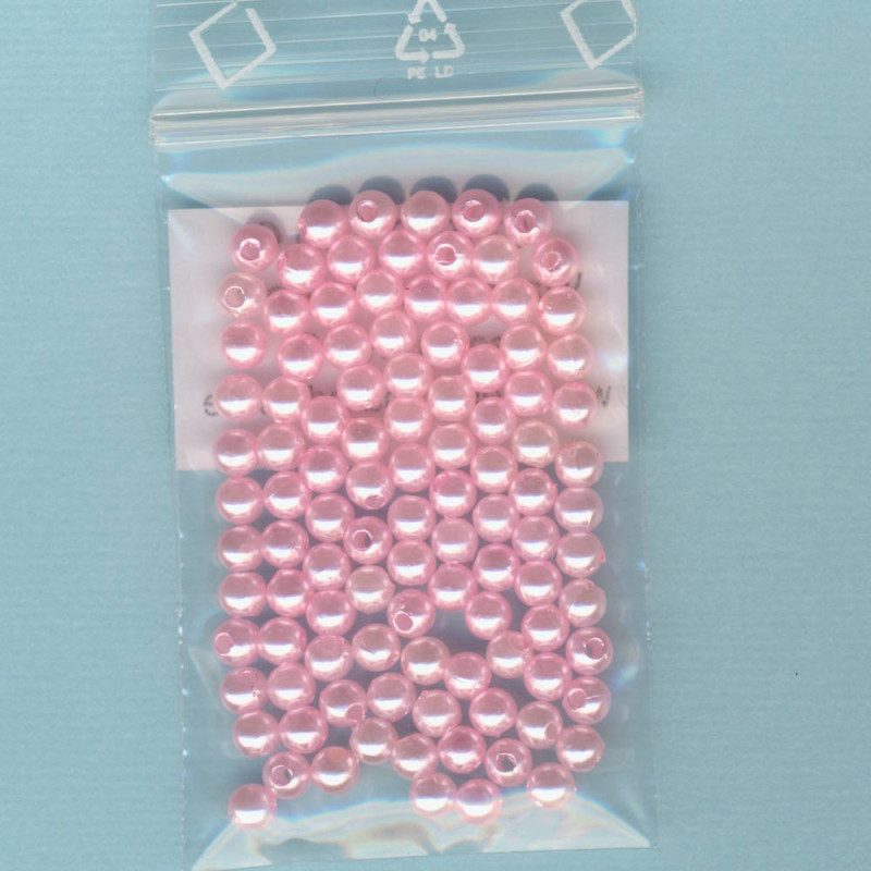 1031032 Wachsperlen 4mm rosa 100 Stück