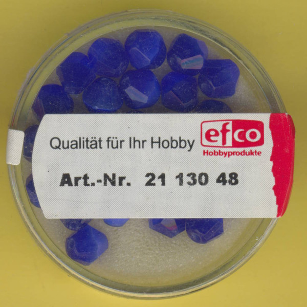 2113048 Cat Eye Perlen facettiert 6mm dunkelblau 25 Stück