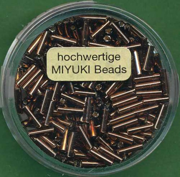 9661114 Miyuki-Stifte 6mm Silbereinzug dunkelbraun