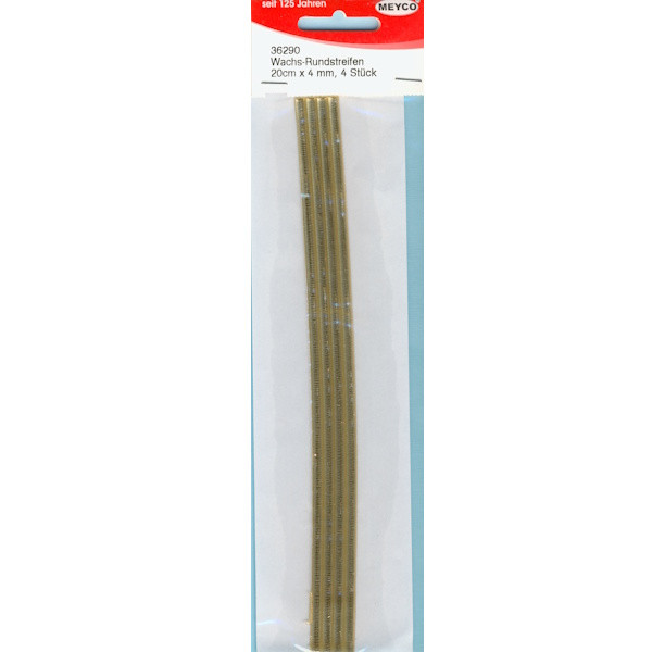 36290 Kerzen Wachsstreifen rund 200x4mm gold 4 Stück
