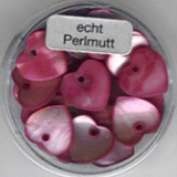 63909004 Perlmutt Herz 12mm rot