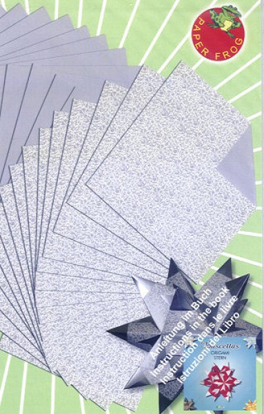 Glanzpapier floral silber 20x20cm 32 Blatt