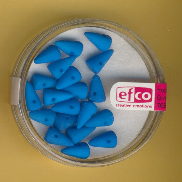 2138748 Glasperlen Spikes 5x8mm neonblau opak 20 St.
