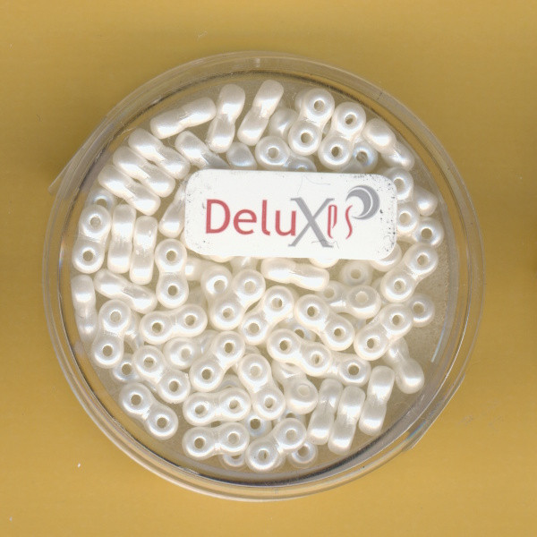 9696-06114 Infinity Beads 3x6mm weiß 5,5g