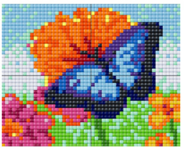 px4204017 Pixelhobby XL 4 Basisplatten Set Schmetterling blau