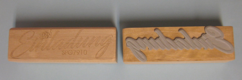 spg7910 Holzstempel Einladung Schreibschrift 10cm