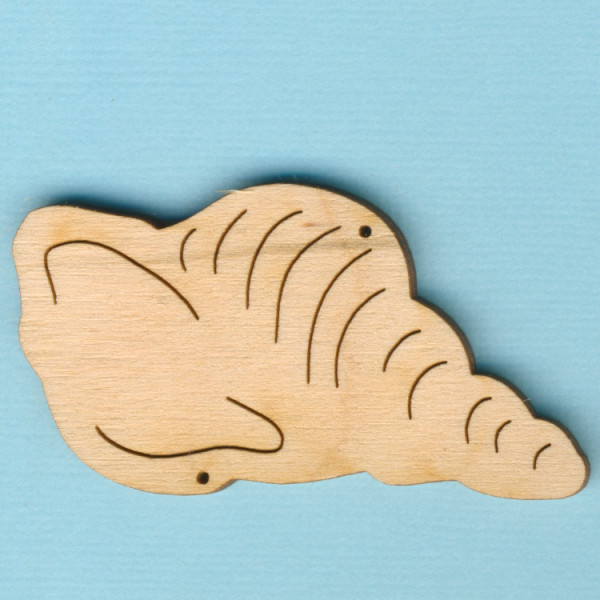 mam6006 Holz Deko Muschel 6cm