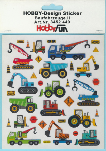 3452449 Hobby Design Sticker Baufahrzeuge II