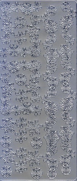 cl1876s Sticker Schneekristalle 2 silber