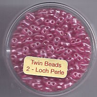 967105154 Glasperlen Twin Beads 2,5x5mm rose silbereinzug 12g