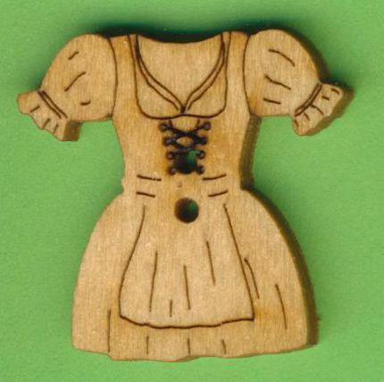 buh7803 Holzknopf Dirndl 30mm hoch