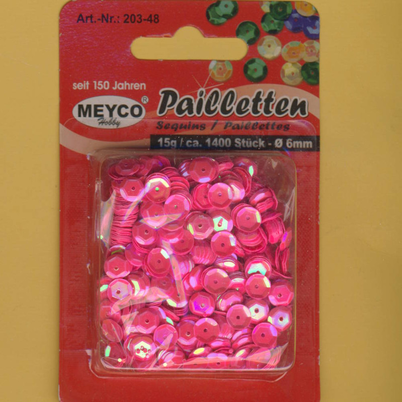 203-48 Pailletten gewölbt 6mm pink 15g