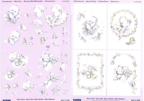 3D-Stanzbogen-Set Baby und Geburt 2