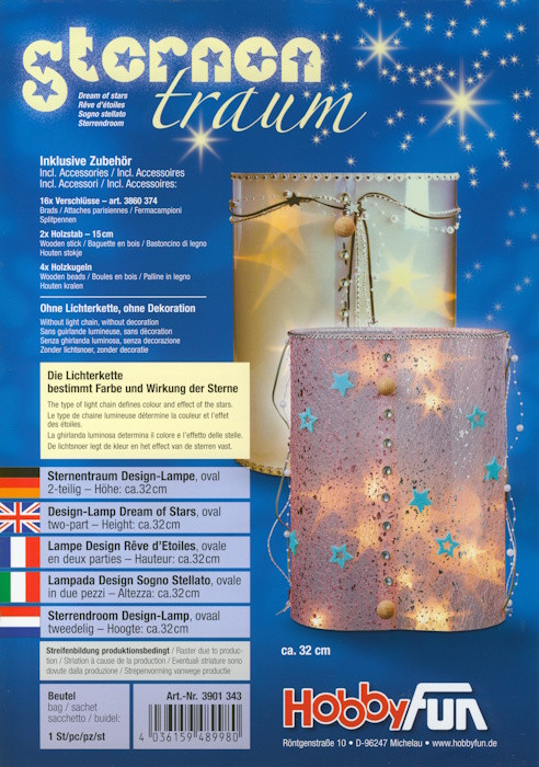 3901343 Sternentraum Design Lampe oval 32cm