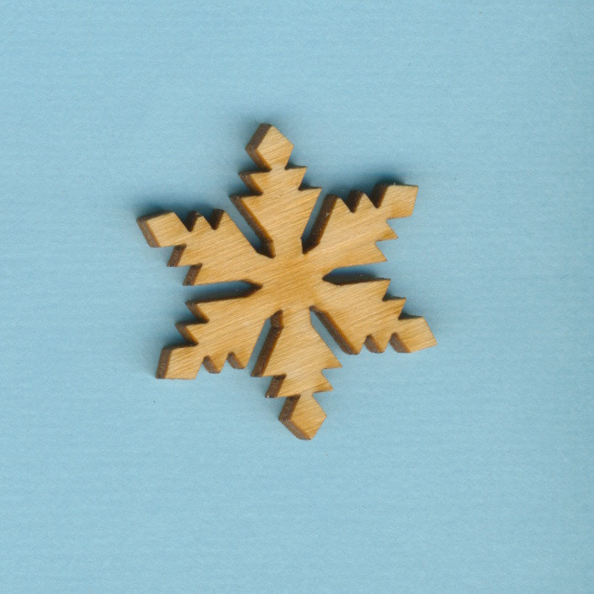 ich0303 Holz Deko Schneeflocke 3cm