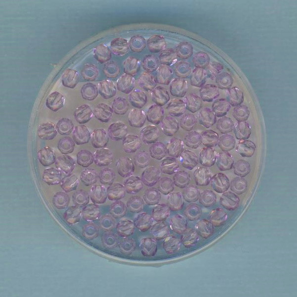 3026236 Glasschliffperlen 3mm transparent light amethyst 100 Stück