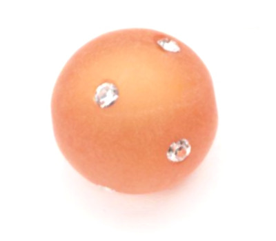6091413 Polarisperle 14mm mit Swarovski-Strass apricot