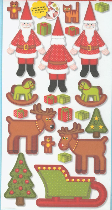 80329000 Karen Marie Papier Stanzbogen Die-Cut Santa und Rudolf