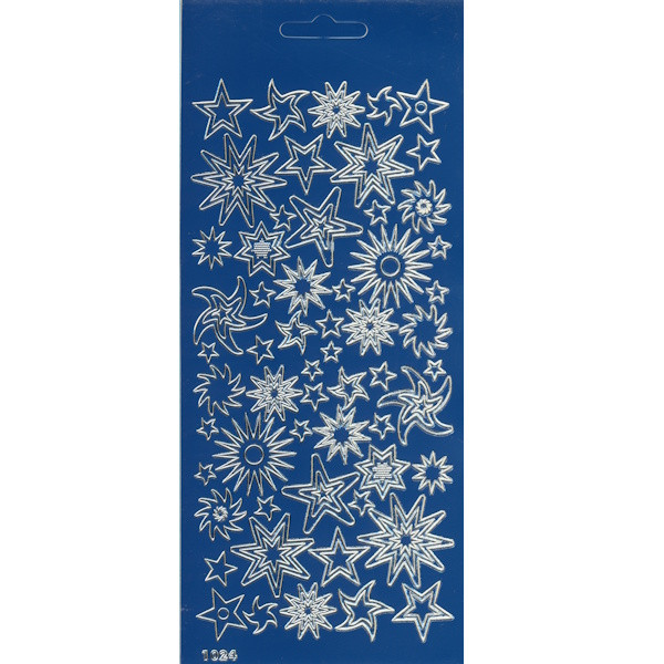 cl1024s Sticker Sterne 8 blau silber