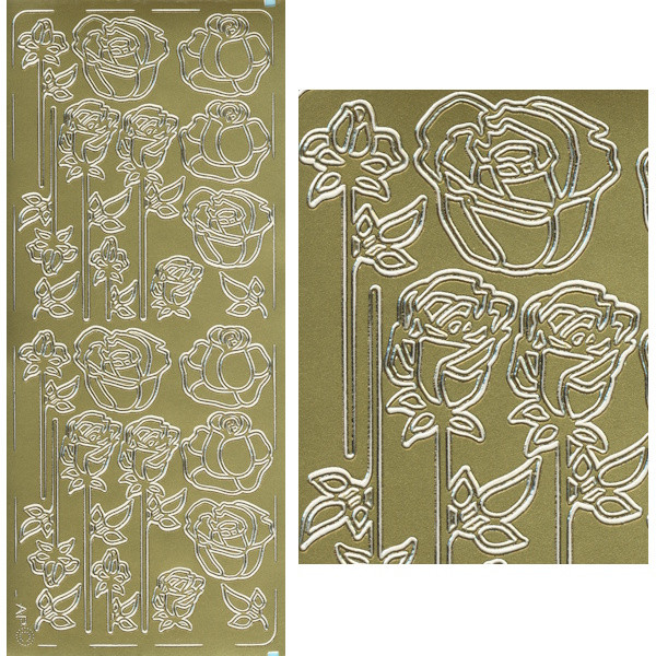 pu058g Sticker Rosen 2 gold
