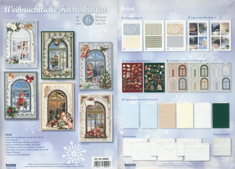 84001 Bastelset Weihnachtliche Fensterkarten