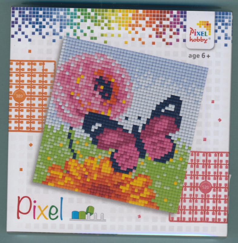 px44011 Pixelhobby Set 4 kleine Basisplatten Schmetterling