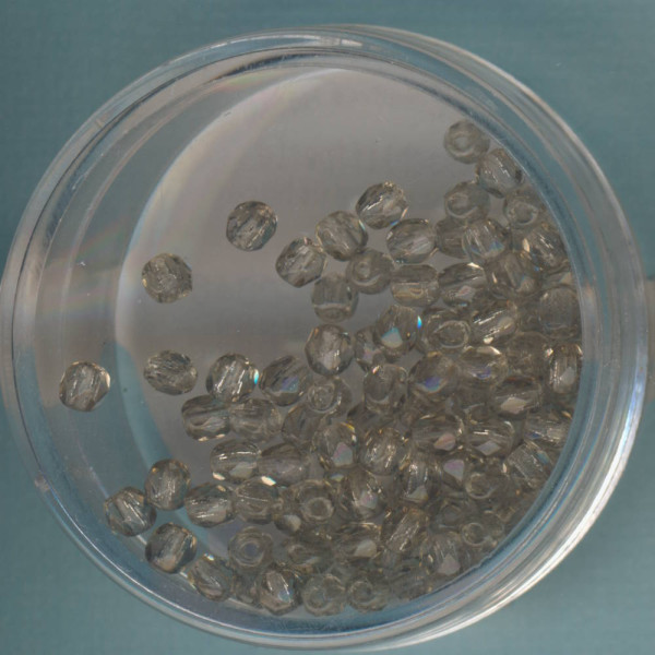 0730-03464 Glasschliffperlen 3mm transparent rauchgrau 100 Stück