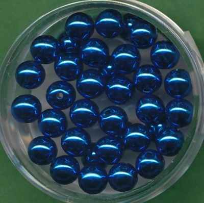 071006534 Wachsperlen 6mm blau metallic 35 Stück